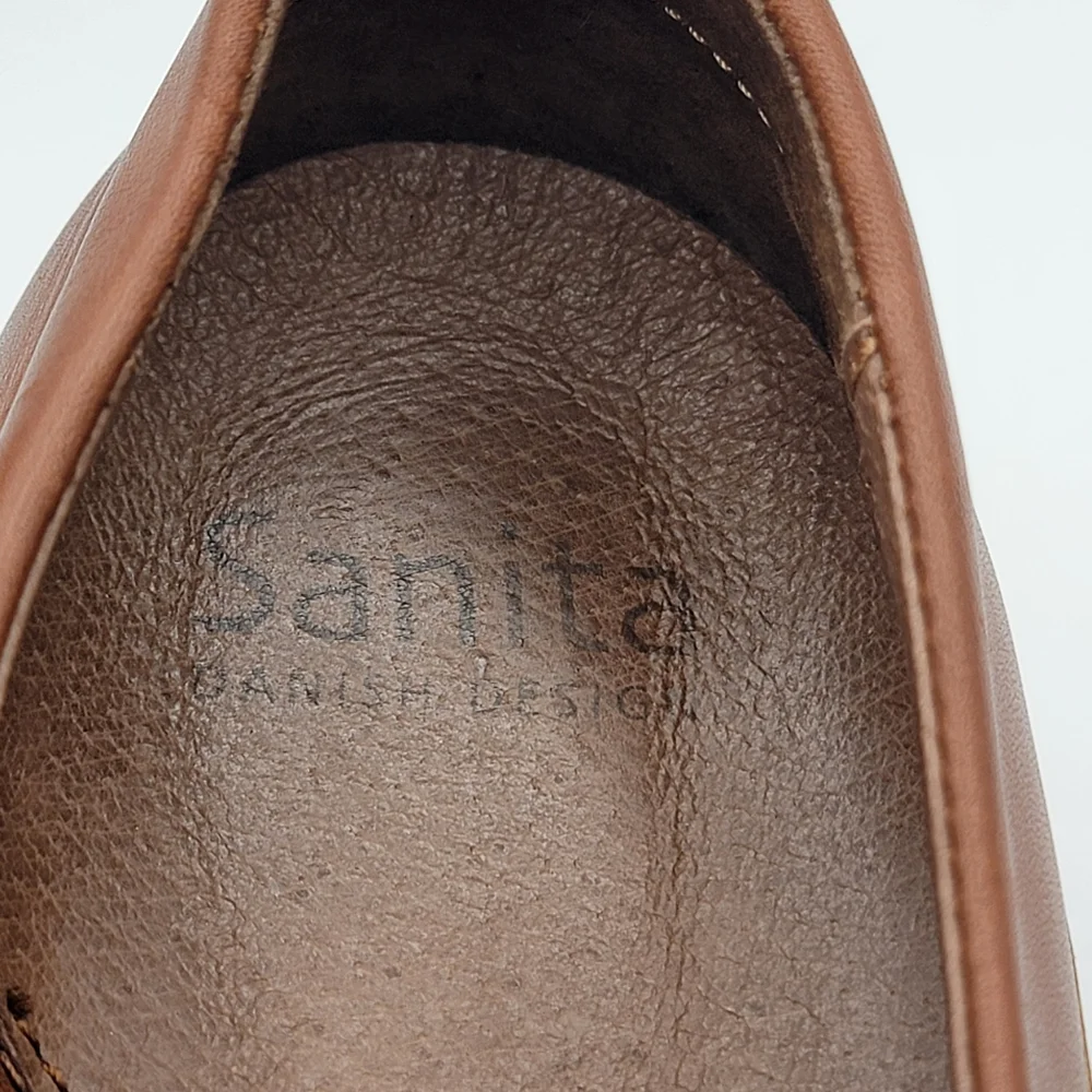 Sanita Brown Shoes Wedge Heel‎ Pumps w/ Buckle Maralyn SIZE 40; US 9.5. #1617